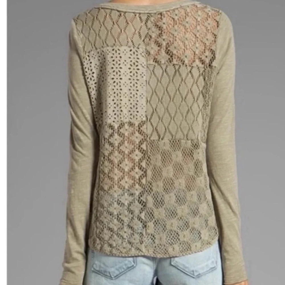 Free People Patches of Lace crochet back top, small